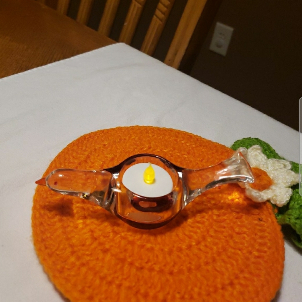 PARTYLITE Glass Bird Shaped Tealight Holder